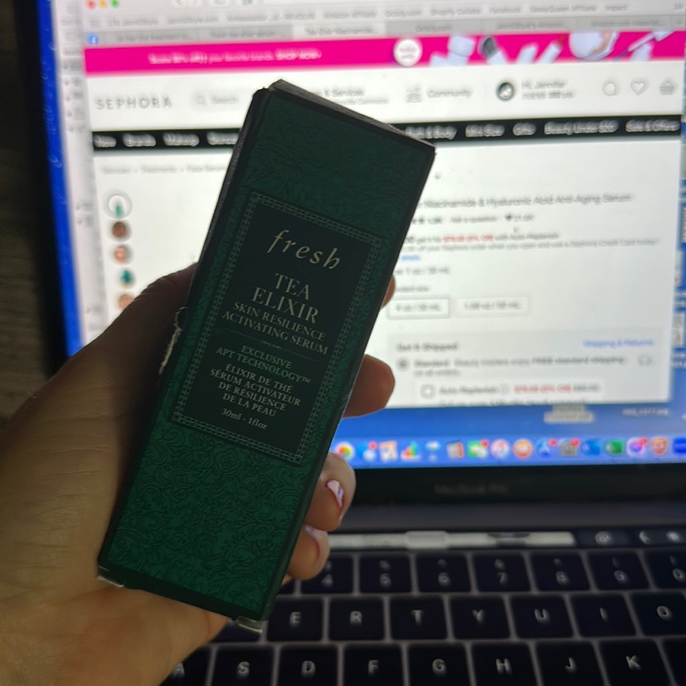 Fresh tea elixir, skin resilience, activating serum